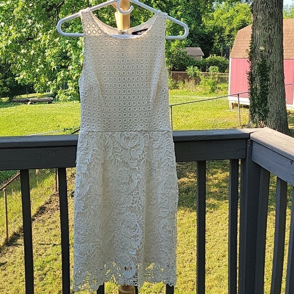 Lulu's cream lace overlay dress size S